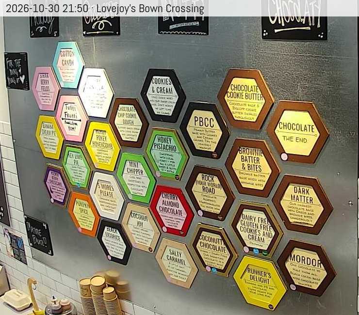Bown Crossing flavor board